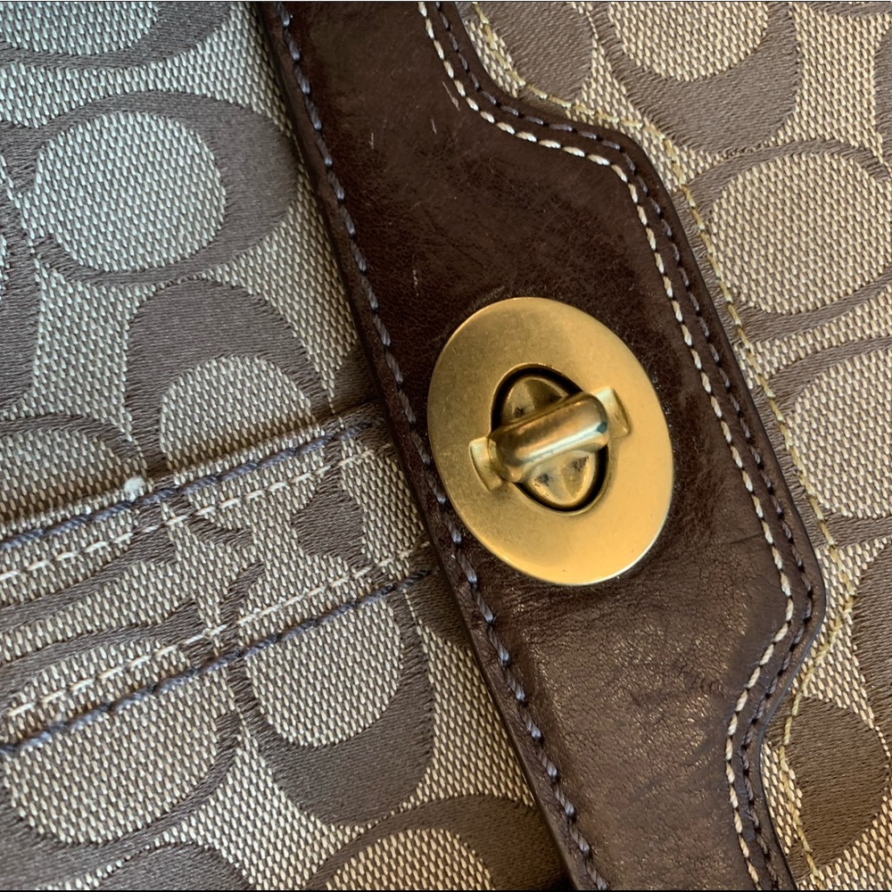 EUC Coach Classic Canvas + Leather Satchel Handbag - Picture 6 of 10